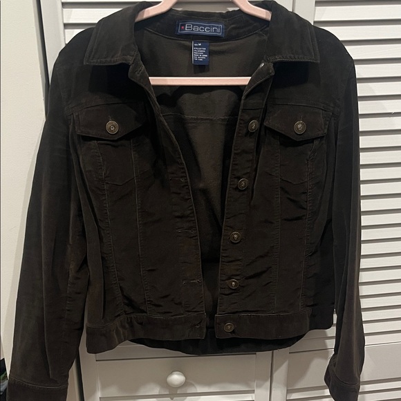 Baccini Jackets & Blazers - Baccini Women's Dark Brown Button-Front Jean Jacket